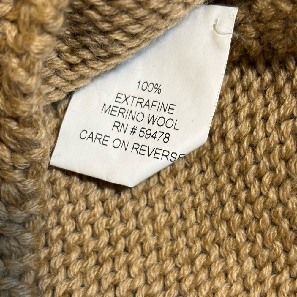 Textured Ruffle V-Neck Sweater in Tan - Picture 9 of 10